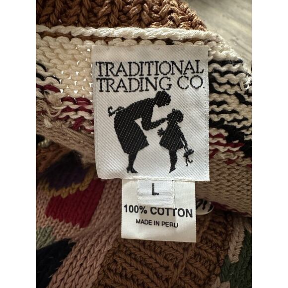 Vintage Traditional Trading Co Safari Hand Knitted Cardigan Size Large - Picture 11 of 11